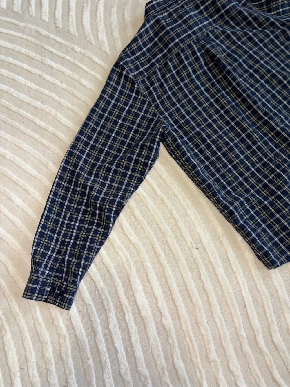 The North Face Navy and White Plaid Button-Down Shirt